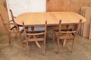 mahogany dining table & chairs stripped 