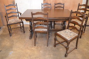 oak dining table and chairs 