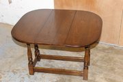 restored small oak drop leaf side table 
