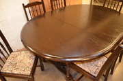 oak dining table and chairs restored 